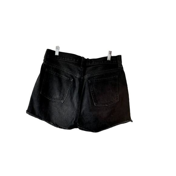 Old Navy Black High-Rise Slouchy Straight Distressed Cut-Off Jean Shorts Size 10 - Picture 7 of 8